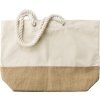 Plátená plážová taška (280 g/m2) s jutovým detailom , khaki (Farba khaki)
