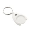 Kľúčenka so žetónom z recyklovaného plastu , white (Farba white)