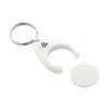 Kľúčenka so žetónom z recyklovaného plastu , white (Farba white)