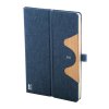 RPET zápisník A5 s bezdrôtovou nabíjačkou , Navy (Farba Navy)