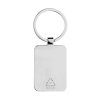 Hranatá kľúčenka z RCS materiálu s bambusom , Silver (Farba Silver)