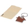 Kľúčenka z recyklovanej kože - domček , Brown (Farba Brown)