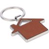 Kľúčenka z recyklovanej kože - domček , Brown (Farba Brown)
