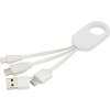 Nabíjací kábel 4v1 z recyklovaného plastu , white (Farba white)