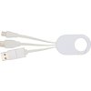 Nabíjací kábel 4v1 z recyklovaného plastu , white (Farba white)