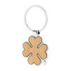 Bambusová kľúčenka - štvorlístok , natural (Farba natural)