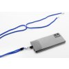 Nastaviteľný lanyard na mobil z RPET , white (Farba white)