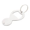 Kľúčenka z recyklovaného nerezu s otvarákom a žetónom , Silver (Farba Silver)