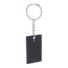 Nerezová pogumovaná kľúčenka - obdĺžnik , Black (Farba Black)