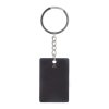 Nerezová pogumovaná kľúčenka - obdĺžnik , Black (Farba Black)