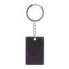 Nerezová pogumovaná kľúčenka - obdĺžnik , Black (Farba Black)