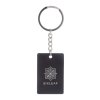 Nerezová pogumovaná kľúčenka - obdĺžnik , Black (Farba Black)