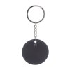 Nerezová pogumovaná kľúčenka - kruh , Black (Farba Black)