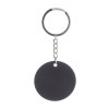 Nerezová pogumovaná kľúčenka - kruh , Black (Farba Black)
