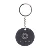 Nerezová pogumovaná kľúčenka - kruh , Black (Farba Black)