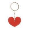 Nerezová pogumovaná kľúčenka - srdiečko , Red (Farba Red)