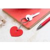 Nerezová pogumovaná kľúčenka - srdiečko , Red (Farba Red)