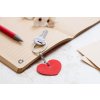 Nerezová pogumovaná kľúčenka - srdiečko , Red (Farba Red)
