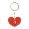 Nerezová pogumovaná kľúčenka - srdiečko , Red (Farba Red)