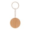 Bambusová kľúčenka s pogumovanou doskou na laser , kruh (Farba kruh)