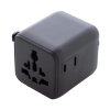 Cestovný adaptér z recyklovaného plastu , Black (Farba Black)