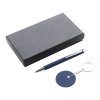 Sada pero a kľúčenka z recyklovaného hliníka , dark blue (Farba dark blue)