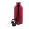 Fľaša s karabínkou z recyklovaného nerezu 400 ml , Red (Farba Red)