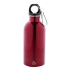 Fľaša s karabínkou z recyklovaného nerezu 400 ml , Red (Farba Red)