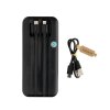 Powerbanka 10000mAh s integr. káblami z RCS plastu , Black (Farba Black)