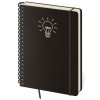 Linajkový zápisník TWIN-L čierny Idea , Black (Farba Black)