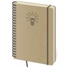 Bodkovaný zápisník TWIN-L hnedý Idea , Beige (Farba Beige)