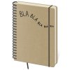Bodkovaný zápisník TWIN-L hnedý Bla bla , Beige (Farba Beige)