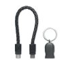 Pletená kľúčenka s USB-C káblom , Black (Farba Black)