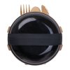 Obedový box 700 ml s príborom , Black (Farba Black)