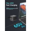 Nabíjačka 65W GaN s nabíjacím káblom , Black (Farba Black)