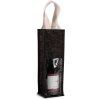Jutová taška na 1 fľašu , black/silver (Farba black/silver)