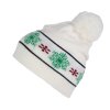 Zimná čiapka s vianočným vzorom , Off white (Farba Off white)