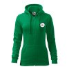 mikina na zips damska zel
