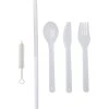 Sada plastových príborov RUNA , white (Farba white)