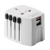 Kompaktný cestovný univerzálny adaptér MUV USB, 2-pólový , white