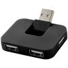 USB rozbočovač so skladacím vstupným portom , solid black