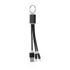 Kľúčenka s nabíjacím káblom , Black (Farba Silver)