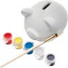 Pokladnička prasiatko s farbami a štetcom , white (Farba white)