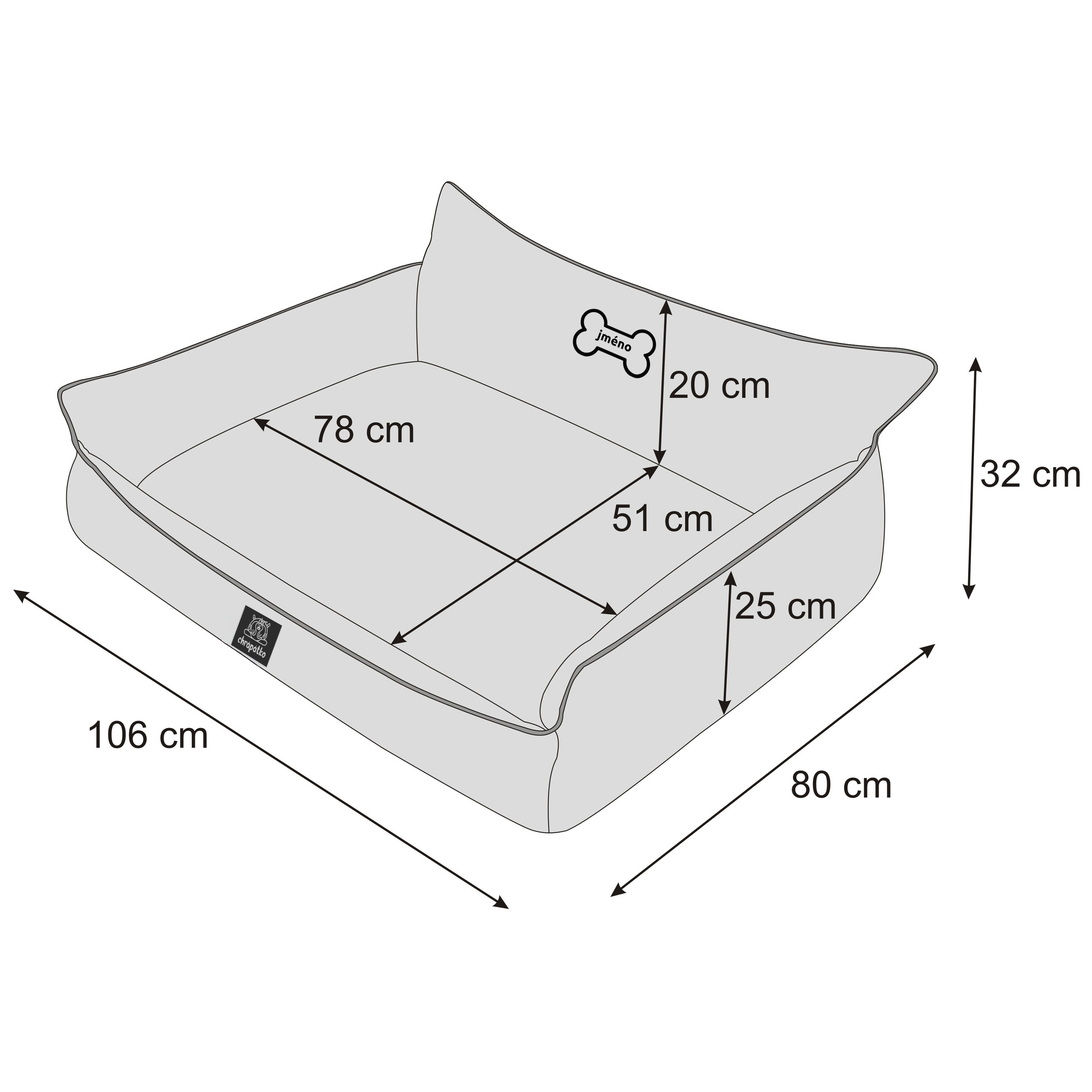 Výkres velikosti Pohodlík – XXL
