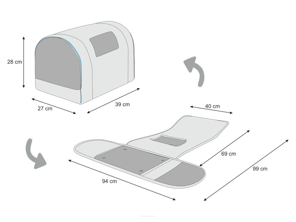 Výkres velikosti tašky VENTO A