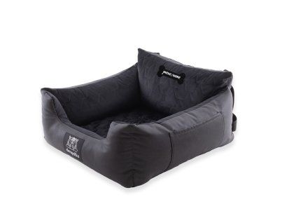 Autosedačka pro psa do auta PawVelvet Crowns - černá