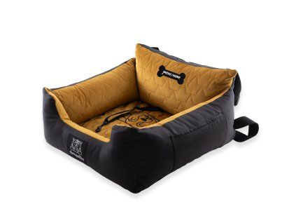 Autosedačka pro psa do auta PawVelvet Crowns - medová