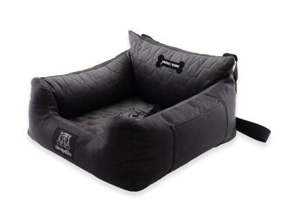 Autosedačka pro psa do auta PawVelvet Crowns - šedá