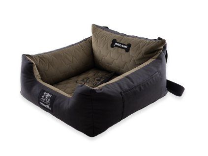 Autosedačka pro psa do auta PawVelvet Crowns - khaki