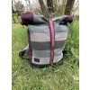 voděodolný rolltop batoh z upcyklované látky, jeden originální kus